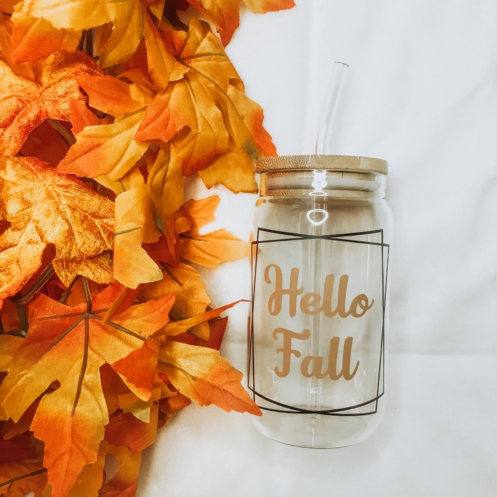 Hello Fall 16oz libbey cup